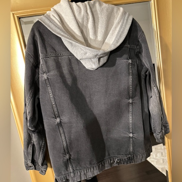 Free People Oversized Hooded Denim Jacket - Picture 12 of 14